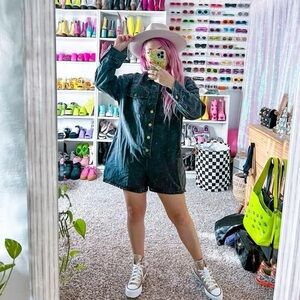 Vici Black Denim Jumpsuit